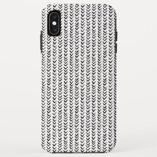 白黒の手描きヘリンボーン Case-Mate iPhoneケース (裏面)
