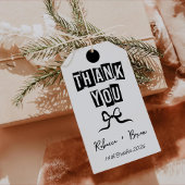 白黒の手描きボウ結婚ズ ギフトタグ