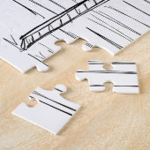 白黒の手描きモロッコジグソーパズル ジグソーパズル (側面)