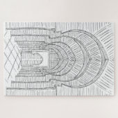 白黒の手描きモロッコジグソーパズル ジグソーパズル (横)