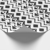 白黒の手描モダンき部族アステカ ラッピングペーパー (角)