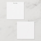 白黒の手書きエレガントミニマリスト名 ノートカード (正面/裏面)