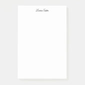 白黒の手書きエレガントミニマリスト名 ポストイット (正面)