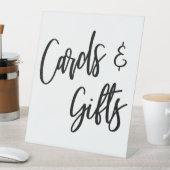 白黒の手書きカジュアルカードとギフト 台座サイン (インサイチュ)