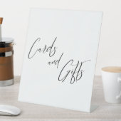 白黒の手書きカジュアルカードとギフト 台座サイン (インサイチュ)