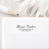 白黒の手書きクラシカルの平文エレガント字 ラベル (インサイチュ)