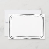 白黒の手書きシンプルの結婚 出欠カード (裏面)