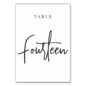 白黒の手書きテーブルFOURTH テーブルナンバー (正面)