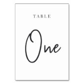 白黒の手書きテーブルONE テーブルナンバー (正面)