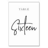 白黒の手書きテーブルXIEN テーブルナンバー (裏面)