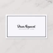 白黒の手書きフォントミニマル 名刺 (正面)