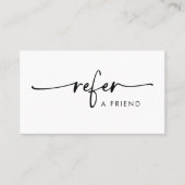 白黒の手書きモダンスクリプト 紹介カード (正面)