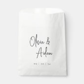 白黒の手書きモダンスクリプ結婚ト フェイバーバッグ (正面)