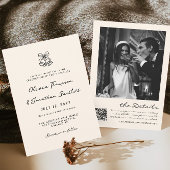 白黒の手書き予測できな結婚の 招待状