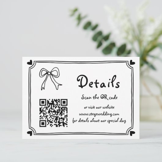 白黒の手書き文字結婚書 エンクロージャーカード (スタンド正面)