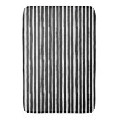 白黒の手書き水色のストライプ バスマット (正面縦)