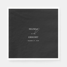 白黒の手書き署名スクリプ結婚ト スタンダードランチョンナプキン