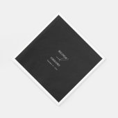 白黒の手書き署名スクリプ結婚ト スタンダードランチョンナプキン (角)