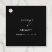 白黒の手書き署名スクリプ結婚ト フェイバータグ (正面)