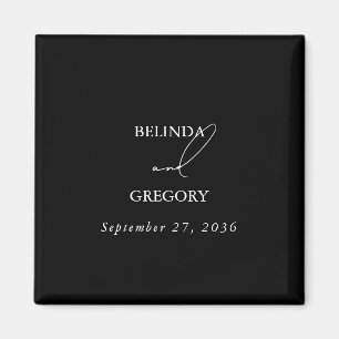 白黒の手書き署名スクリプ結婚ト マグネット