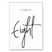 白黒の手書き表EIGHT テーブルナンバー (正面)