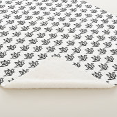 白黒の折り紙クレーンリノカット シェルパブランケット (3/4)