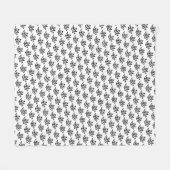 白黒の折り紙クレーンリノカット フリースブランケット (正面(横))