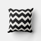 白黒の抽象的なジグザグ形のシェブロンの装飾用クッション クッション (裏面)