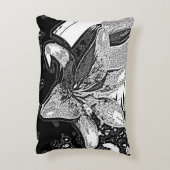 白黒の抽象芸術の形 アクセントクッション (裏面(縦))