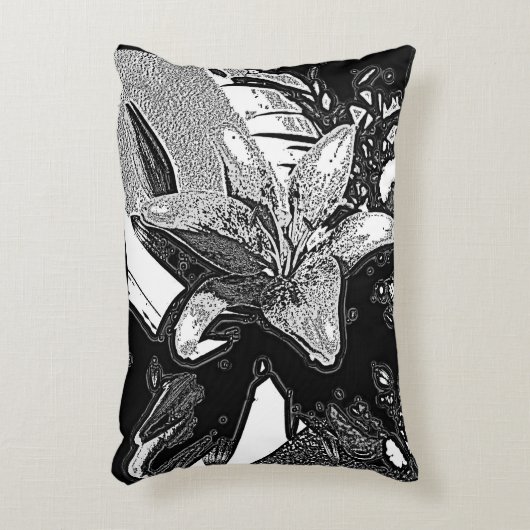 白黒の抽象芸術の形 アクセントクッション (正面(垂直))