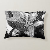 白黒の抽象芸術の形 アクセントクッション (裏面)