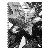 白黒の抽象芸術の形 ノートブック (正面)