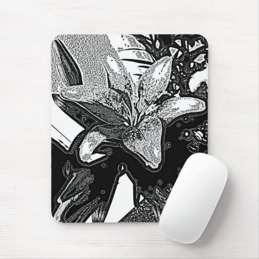 白黒の抽象芸術の形 マウスパッド (マウス)