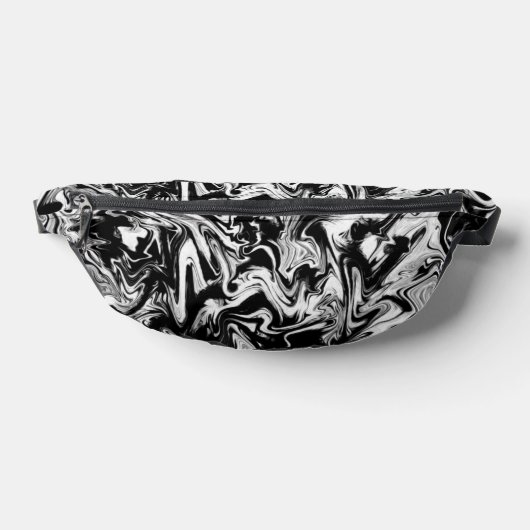白黒の抽象芸術アートワークのマーレモダンット ファニーパック (レイダウン)
