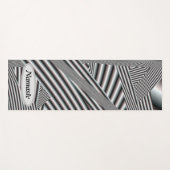 白黒の抽象芸術ストライプ語(オプション) ヨガマット (正面(横))