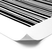 白黒の抽象芸術バーコード。モダン線 ポスター (角)