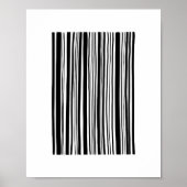 白黒の抽象芸術バーコード。モダン線 ポスター (正面)