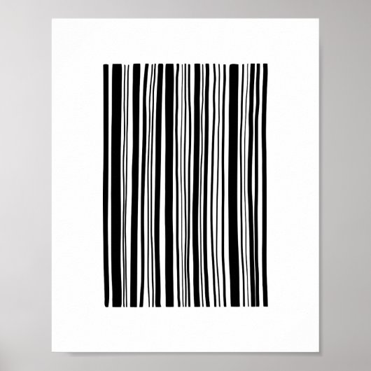 白黒の抽象芸術バーコード。モダン線 ポスター (正面)