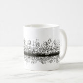白黒の抽象芸術パターグランジン コーヒーマグカップ (正面右)