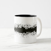 白黒の抽象芸術パターグランジン ツートーンマグカップ (正面右)