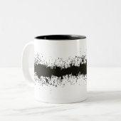 白黒の抽象芸術パターグランジン ツートーンマグカップ (正面左)