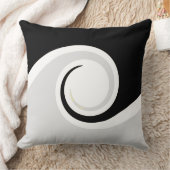 白黒の抽象芸術ライフ波 クッション (ブランケット)