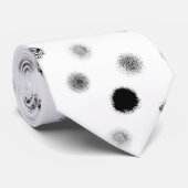 白黒の抽象芸術円パターンのタイ ネクタイ (ロール)