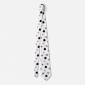 白黒の抽象芸術円パターンのタイ ネクタイ (裏面)