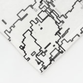 白黒の抽象芸術曲線 フリースブランケット (角)