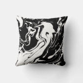 白黒の抽象芸術渦巻き – 装飾用クッション クッション (裏面)