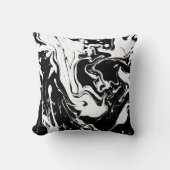 白黒の抽象芸術渦巻き – 装飾用クッション クッション (正面)