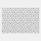 白黒の抽象芸術線とドットのパターン ラッピングペーパーシート (正面3)