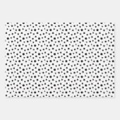 白黒の抽象芸術線とドットのパターン ラッピングペーパーシート (正面2)