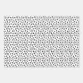 白黒の抽象芸術線とドットのパターン ラッピングペーパーシート (正面)